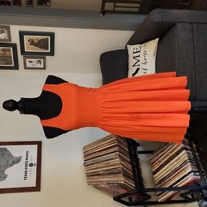 Boutique Orange Strappy Dress Small